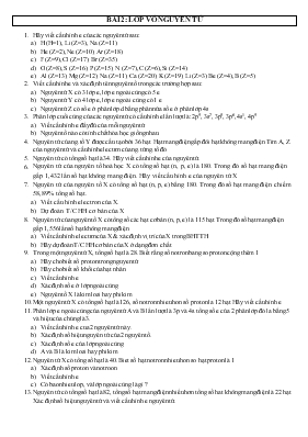 Chuyên đề Bài 2 Lớp vỏ nguyên tử